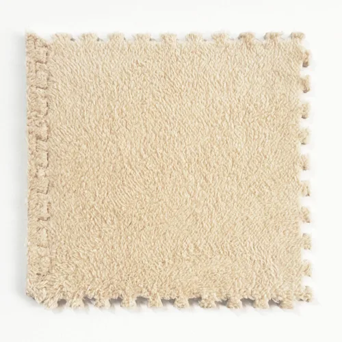 Vista 12 de 12 piezas de baldosas de alfombra de espuma entrelazadas para niños con borde, cuadrados gruesos de alfombra de felpa, tapetes de juego para el Negro