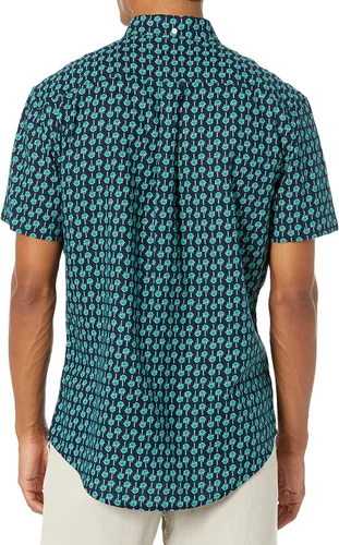 Vista 2 de Tommy Hilfiger Camisa de lino de manga corta con botones para hombre en ajuste personalizado
