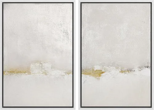 Vista 68 de SIGNWIN Lienzo enmarcado para pared, ilustraciones abstractas texturizadas en tonos beige terrosos, arte moderno, decorativo, contemporáneo