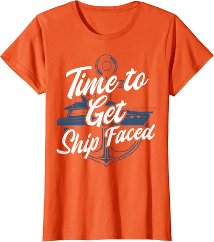 Vista 10 de Time to Get Ship Faced Holiday Hilarante Nautical Sailing Camiseta, Negro, S
