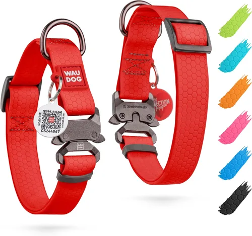 Vista 15 de WAUDOG Collar de perro impermeable – Collar ajustable para perros grandes, pequeños y medianos – Collares resistentes con cierre de metal duradero