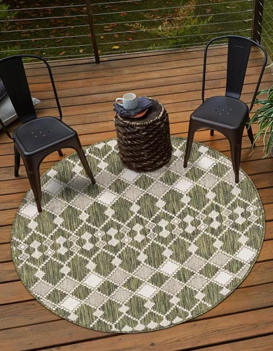 Vista 8 de Unique Loom Outdoor Trellis Collection - Alfombra de área - Traliccio (2 pies 2 pulgadas x 3 pies 1 pulgada, rectangular, carbón/marfil)