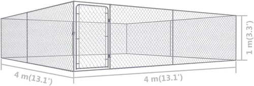 Vista 5 de Valla de acero galvanizado para perros al aire libre, jaula extra grande para perros con corral de mascotas resistente, valla de jaula para perros
