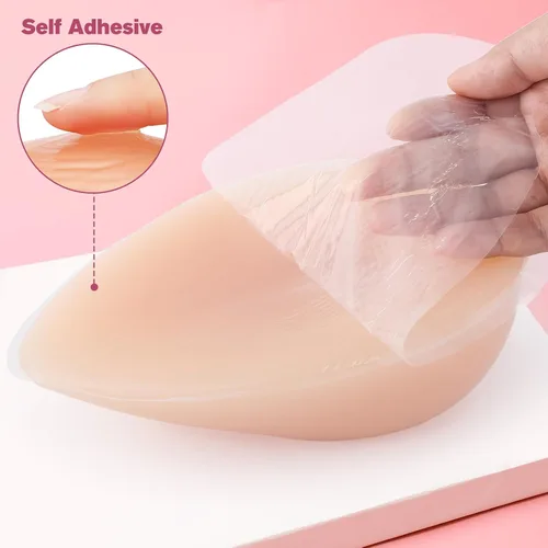 Vista 3 de IVITA Un par de formas de pecho de silicona autoadhesivas para mastectomía crossdresser prótesis transgénero Cosplay