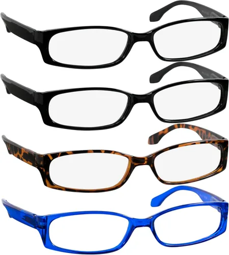 Vista 18 de TruVision Readers - Gafas de lectura con marcos de resina y lentes acrílicas, bisagras Dura Flex para hombres y mujeres 03h - 4 negro