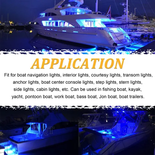 Vista 3 de PSEQT Luces LED de navegación para barco, interior marino, tira de luz de cortesía, cubierta de popa, iluminación de cabina de 3.8 pulgadas, 6 LED