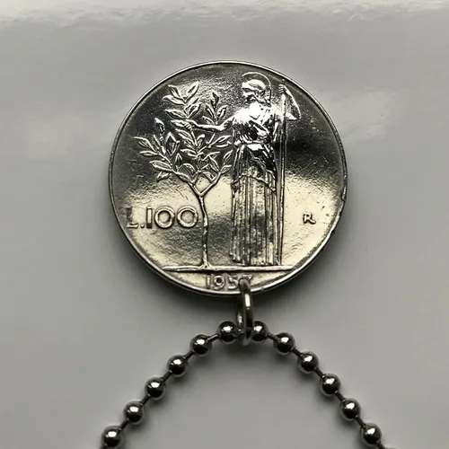 Vista 4 de 1978 Italia 100 Lire moneda colgante laureado Roma Milán Venecia Florencia Turín Napoli Bolonia Verona Génova Módena Pisa Siena Módica Perugia