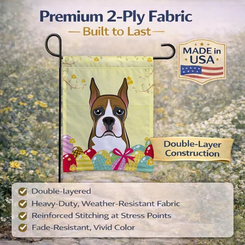 Vista 337 de Caroline's Treasures BB1923GF Bandera decorativa para jardín con diseño de Border Collie, para caza de huevos de Pascua, para jardín, jardín, patio