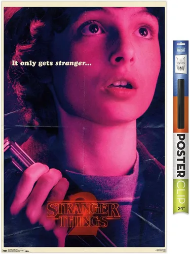 Vista 19 de Netflix Stranger Things: Temporada 2 - Póster de pared de Mike, 22.4 x 14.7 pulgadas, versión con marco de madera de Barnwood