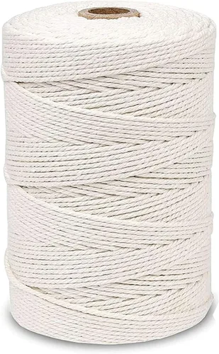 Vista 44 de Cordón de algodón para macramé, hilo torcido de 4 capas, cuerda de algodón natural, suministros perfectos de macramé, para hacer soportes colgantes