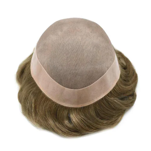 Vista 4 de Toupeee para hombres fino mono encaje hombres toupee piezas de pelo 100% europeo sistema de reemplazo de cabello humano para hombres, monofilamento