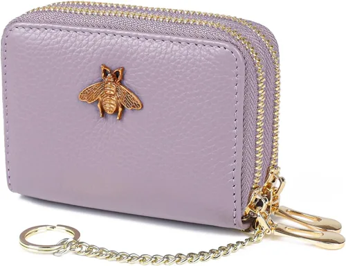 Vista 48 de imeetu Soporte para tarjetas de crédito RFID, cartera pequeña de cuero con cremallera para mujer