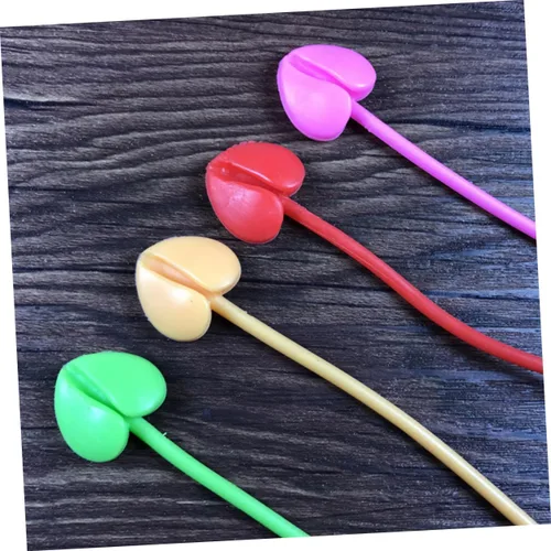 Vista 4 de STOBAZA Juego de 5 lazos reutilizables con forma de corazón de silicona, clip para pan, fácil de usar al azar
