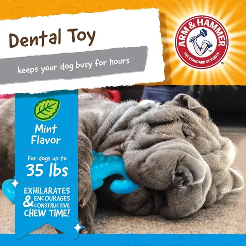 Vista 3 de Arm & Hammer Nubbies Gator - Juguete dental masticable para perros, sabor a menta, bicarbonato de sodio, con infusión de ranuras, placa de reducción