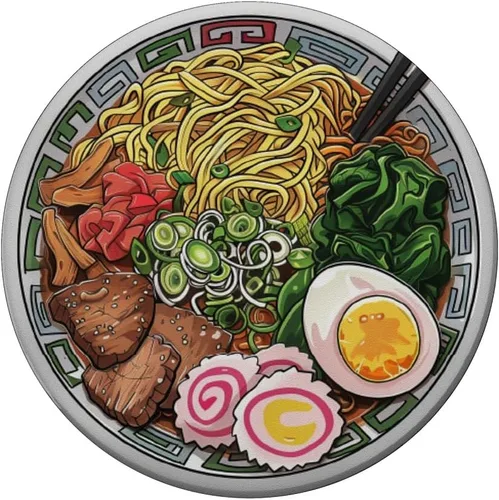 Vista 3 de Amante del ramen japonés comida fideos sopa anime amante PopSockets adhesivo PopGrip