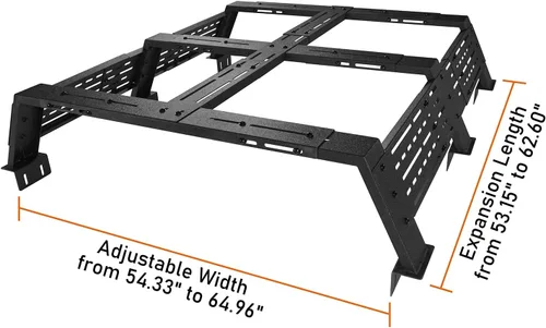 Vista 3 de Hooke Road - Barra de cama alta de 12.2" para camionetas de tamaño completo con rieles de cama - Compatible con Toyota Tundra 07-23 y Toyota Tacoma