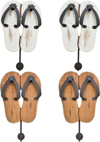 Vista 8 de Aecipl Ganchos de madera para colgar en la pared, decoración temática de playa, gancho para toallas para baño, dormitorio, piscina, decoración blanco