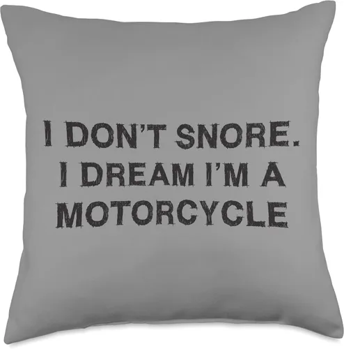 Vista 4 de YO! I Don't Snore - Almohada de sarcasmo para motocicleta, con frase divertida para hombre, 16 x 16 pulgadas, multicolor