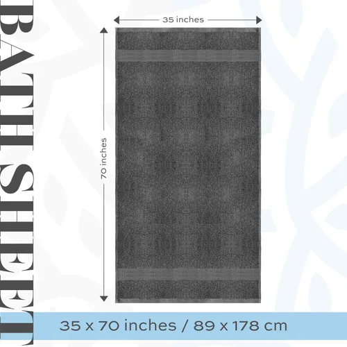 Vista 5 de White Classic Juego de toallas de 8 piezas color gris oscuro [2 toallas de baño, 2 toallas de mano, 4 toallas faciales] y 2 toallas de baño gris