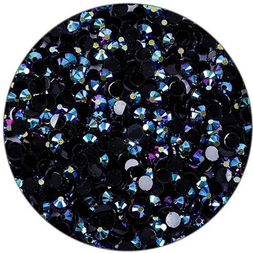 Vista 18 de 3000 piezas de diamantes de imitación de parte posterior plana SS6/2 mm de vidrio transparente AB, gemas redondas de cristal para arte de uñas