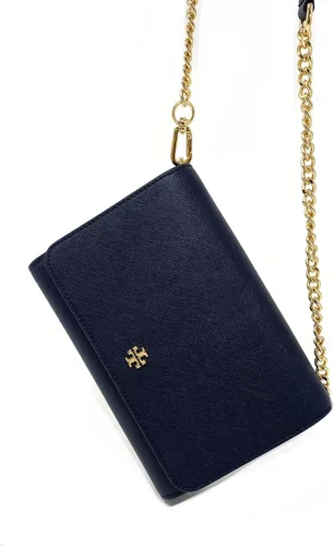 Vista 2 de Tory Burch Emerson 82328 - Bolso cruzado con cadena de botones a presión para mujer Tory Navy Blue S