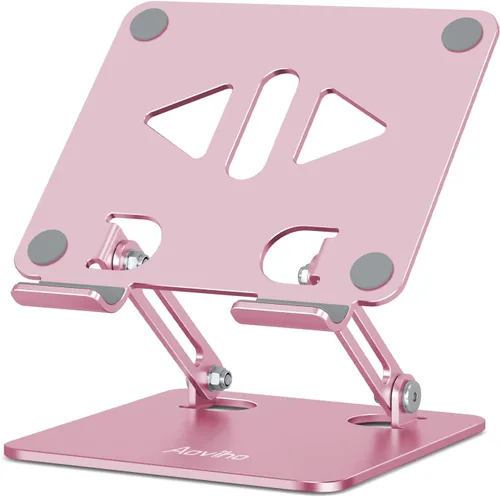 Vista 13 de Aoviho - Soporte para tableta portátil para escritorio, soporte de escritorio ajustable para tableta, soporte de aluminio plegable para iPad Pro