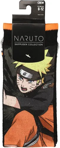 Vista 3 de Bioworld Calcetines deportivos de sublimación Naruto Shippuden para hombre Negro