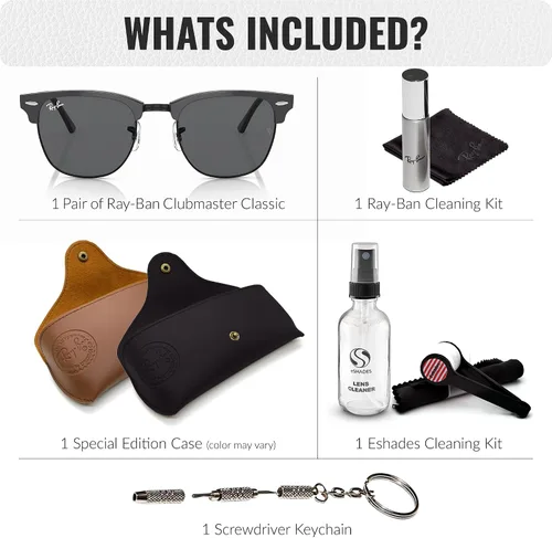 Vista 9 de Ray-Ban RB3016 CLUBMASTER CLASSIC - Gafas de sol de forma cuadrada con kit oficial de gafas