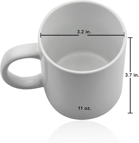Vista 6 de Taza G-MA 11 oz. taza de cerámica blanca. Taza de café Gma.