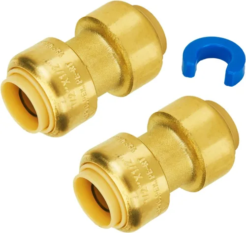 Vista 15 de SUNGATOR Acoplamiento recto a presión de 1 pulgada, PEX de empuje para conectar, cobre, CPVC, accesorios de plomería de latón sin plomo con clip