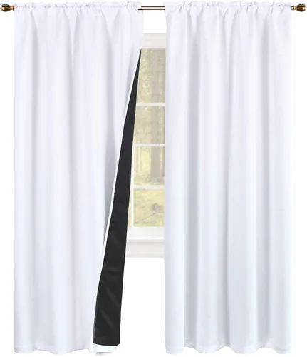 Vista 38 de KEQIAOSUOCAI Aqua - 100 cortinas opacas con forro negro para dormitorio, paneles de cortina totalmente opacas para sala de estar, cortinas aislantes