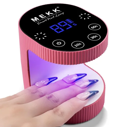 Vista 11 de MEKK Mini luz UV inalámbrica para uñas de gel – Mini lámpara de uñas LED UV recargable de 24 W con control táctil y sensor automático, pequeña
