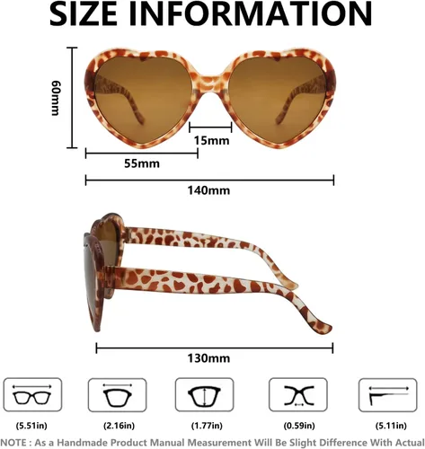Vista 5 de Gafas de sol en forma de corazón para mujer, gafas de corazón de moda, lindas gafas de sol retro, Taylor Cupid Party