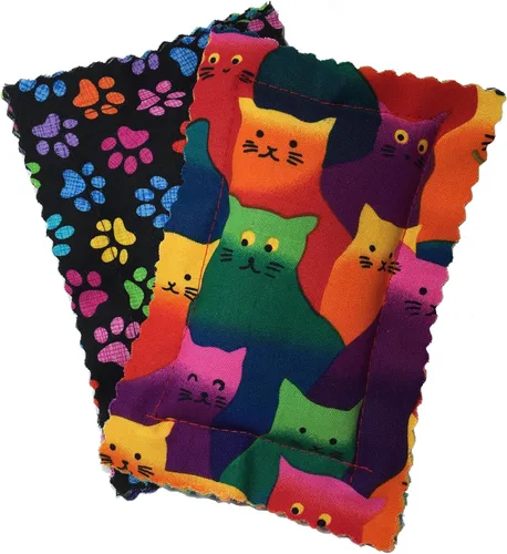 Vista 4 de Paquete de dos almohadas de hierba gatera, hechas a mano en los Estados Unidos (azul)