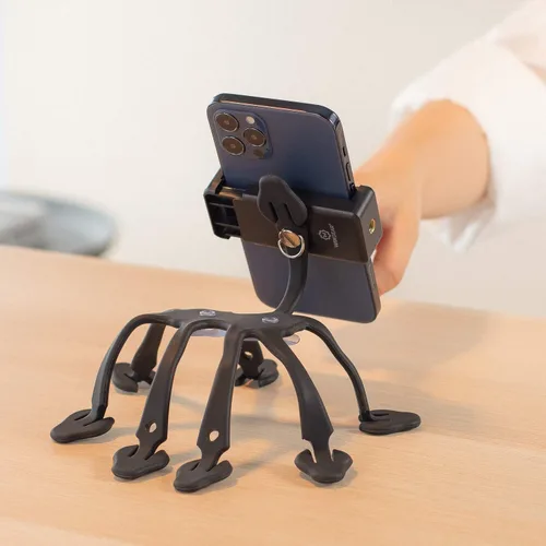 Vista 7 de Trípode de pulpo para teléfono celular, soporte universal para teléfono inteligente, trípode de pulpo, 8 patas para todos los teléfonos inteligentes
