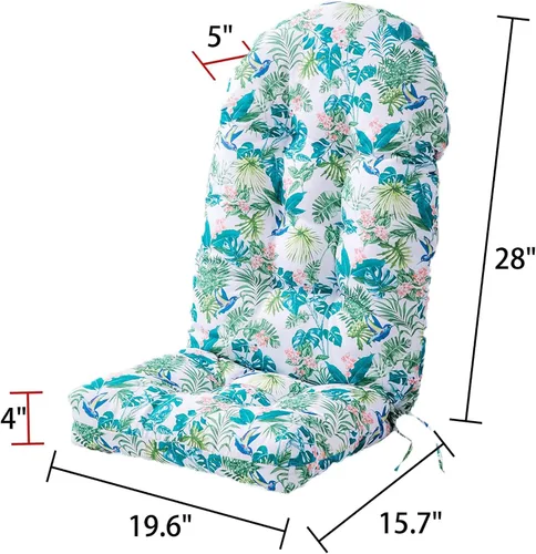 Vista 3 de Enipate Juego de 2 cojines para silla Adirondack con estampado tropical, resistentes a la intemperie, cojines de asiento para sillas de patio