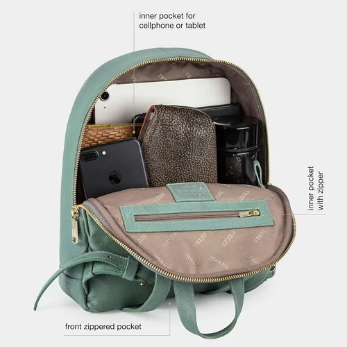 Vista 5 de VELEZ Mini mochila de cuero para mujer, bolso pequeño de hombro, 02 marrón
