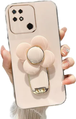 Vista 15 de Miagon - Funda con soporte para Xiaomi Redmi A1, galvanizado suave TPU protector delgado a prueba de golpes con molinete giratorio soporte de flores