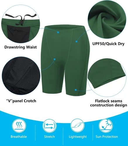 Vista 28 de Traje de baño deportivo competitivo para hombre, traje de entrenamiento de resistencia de carreras, pantalones cortos de natación de secado rápido