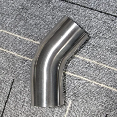 Vista 7 de Codo de Acero Inoxidable de 1.5" con Curvatura Mandril de 45° - 16GA/0.065" (1.5mm) de Grosor - Patas de 2" - Codo de Acero Inoxidable SS304