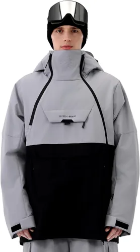 Vista 8 de Chaqueta de esquí para hombre 3L Anorak de snowboard, chamarra de nieve holgada con capucha, impermeable, cortavientos, aislante, para invierno