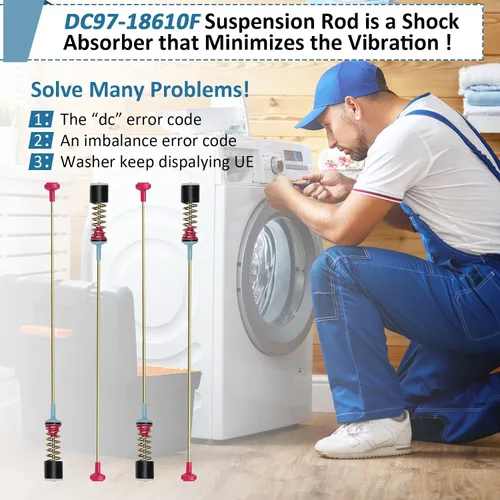Vista 3 de DC97-18610F WA50M7450AW/A4 DC97-18610A Kit de varillas de suspensión para arandela Samsung WA50M7450AP/A4 WA54M8750AW/A4 WA50M7450AW/A4