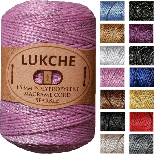 Vista 20 de Cordón de macramé de poliéster de alta calidad de 0.059 in x 153 yardas, cuerda colorida, hilo de ganchillo, suministros de macramé para colgar