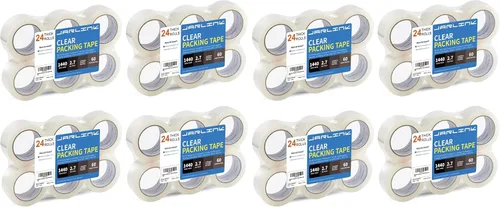 Vista 12 de JARLINK - Cinta de embalaje transparente (6 rollos), cinta de embalaje resistente para envíos, embalajes, mudanzas y sellados; cada rollo mide 2,7