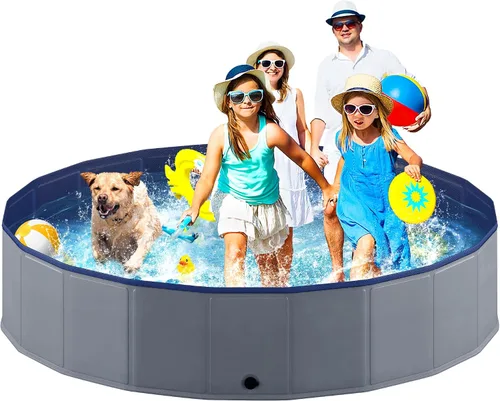 Vista 15 de Niubya Foldable Dog Pool, Collapsible Plastic Dog Swimming Pool, 32x8in
