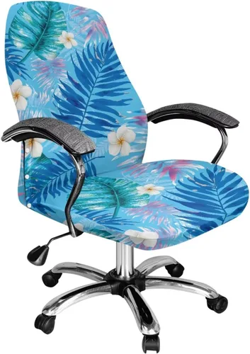 Vista 29 de Green Leaf - Fundas para sillas de oficina en casa, fundas elásticas para sillas de escritorio de computadora, respaldo alto, universales, fundas