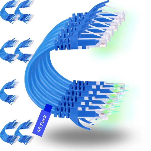 Vista 14 de Rapink Patch Cables Cat6 - Cable de conexión Ethernet Cat6 de 0.5 pies (paquete de 24), 10G, cable de conexión Cat 6 para panel de conexiones a