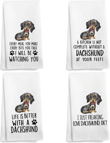 Vista 26 de Basset Hound Dog - Juego de 2 toallas de cocina y paños de cocina, decoración de perro, regalos de Basset Hound para mujeres, 16 x 24 pulgadas