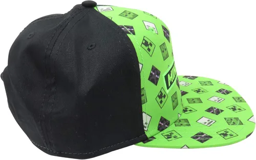 Vista 2 de Minecraft Enemy Faces Boys Snapback Gorra Nuevo Con Licencia Negro