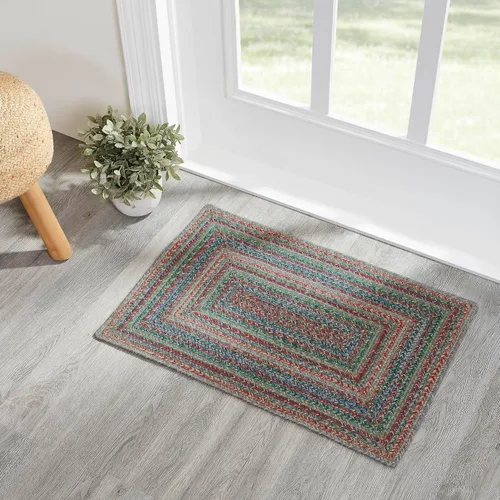 Vista 12 de VHC Brands Alfombra de yute multi medio círculo con almohadilla 19.5x36